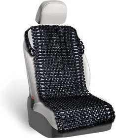 Zone Tech Wooden Beaded Car Home Comfort Tan/Black Massage Seat Cover Cushion