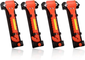 4pc Car Safety Hammer,Window Glass Hammer Breaker and Seat Belt Cutter-Emergency
