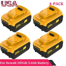 1/4Pack 20V For DEWALT DCB205 20V Max XR 5.0Ah Lithium-Ion Battery DCB206 DCB200