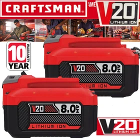8.0Ah 20V For Craftsman V20 20 Volt MAX Li-ion Battery CMCB204 CMCB202 / Charger