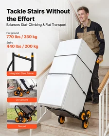 VEVOR Stair Climbing Cart, 440 lbs Stair-Climbing Capacity, Heavy-Duty Folding T