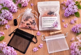 Floral Air Freshener Strong Car Home Scent Satchel Refillable Kit Choose Scent