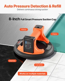 VEVOR Electric Suction Cup, 8-Inch Vacuum Glass Lifter with Digital Display for