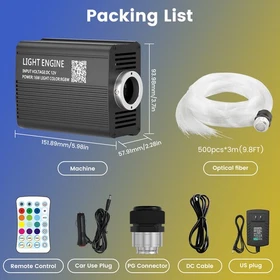 500-1300PC Car Home Headliner Twinkle Meteor Shooting Star Light Fiber Optic Kit