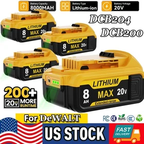 1-4X 20VOLT For DeWalt 20V Max XR 8.0AH Lithium Ion Battery DCB200 DCB208 DCB200