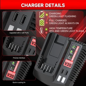 For Craftsman V20 20 Volt MAX CMCB204 CMCB202 CMCB201 20V 8.0ah Battery/Charger