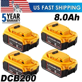 1-4X 8000mAh for Aeboren 20 Volt Max XR Li-ion Battery DCB206-2 DCB205-2 DCB200