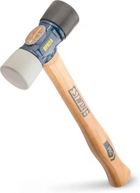 ESTWING Rubber Mallet - 24 oz Double-Face Hammer with Soft/Hard Tips & Hickory W