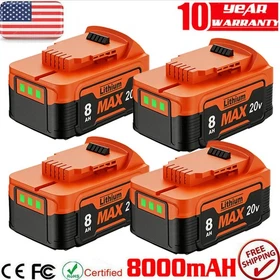 1-6 Pack For DeWalt 20V 20 Volt Max 8.0AH Li-ion Battery/Adapter DCB206 DCB200