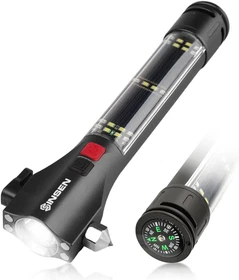 Car Safety Hammer Flashlight 16-in-1 Tactical Emergency Escape Tool USB
