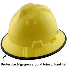 MSA V-Gard Full Brim Hard Hats with Staz-ON Suspensions - Yellow