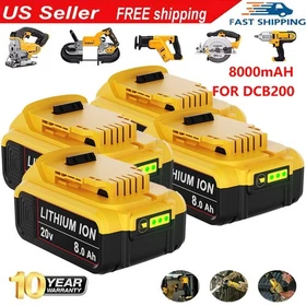20V For DeWalt 20Volt Max XR 8.0AH Li-Ion Battery/Charger DCB205-2 DCB208 DCB200