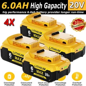 1-4PACK 20V For DeWalt 20Volt Max XR 6.0AH Li-Ion Battery DCB200-2 DCB208 DCB200