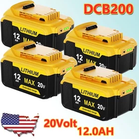1-4PCS For DeWalt 20V 20Volt Max 12.0AH Lithium Ion Battery DCB206 DCB205 DCB200