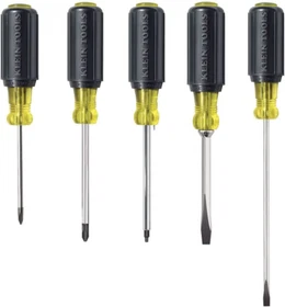 Klein Tools 80031 Screwdriver Set, 5-Piece Kit Cushion Grip Comfort