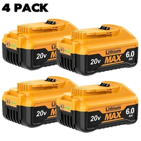 2/4pack 6.0AH Lithium Ion Battery For DeWalt 20V 20 Volt Max DCB206 DCB200