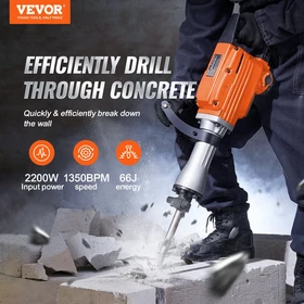 VEVOR Demolition Jack Hammer, 2200W Electric Jackhammer Heavy Duty, 1350 BPM Con