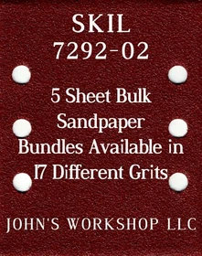 SKIL 7292-02 - 1/4 Sheet - 17 Grits - No-Slip - 5 Sandpaper Bulk Bundles