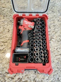 Milwaukee M12 3/8" Stubby Impact Driver & Socket Insert For Milwaukee Packout