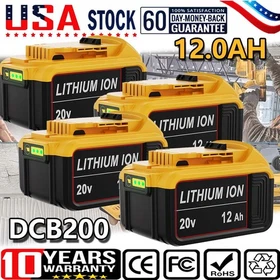 For DeWalt 20 Volt Max 12.0AH Lithium Ion Battery | Charger DCB206 DCB205 DCB200