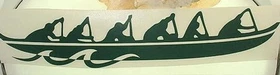 VARIETY HAWAIIAN MALE RACING CANOE PADDLERS VINYL CAR HOME DECAL STICKER 6"-12"