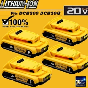 1~4Pack 6.0Ah Battery Replacement For DeWalt 20V Max Lithium ion DCB206 DCB200