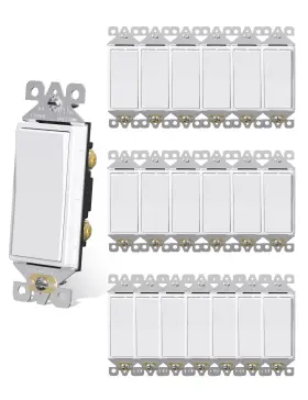 1004A-WH-20 AIDA Pack Single Pole Light Switches Glossy