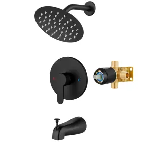 79986 AIRUIDA Shower Faucet Set Round Rainfall Head Tub Spout