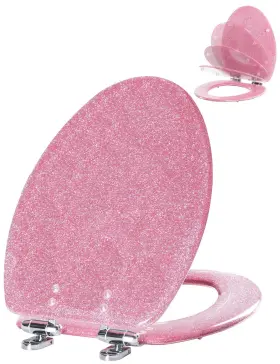 25USSZ19FS ANGOL SHIOLD Elongated Toilet Seat Pink Glitter