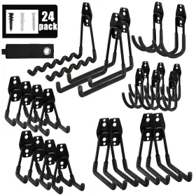 791541396546 AOBEN Garage Hooks Double Wall Mount Iron Hanger