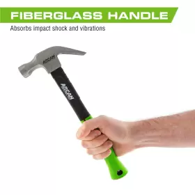 613364210697 ARCAN Tools Claw Hammer Fiberglass Handle Rubber #3