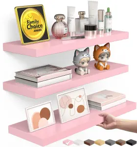FSD3V246 BAYKA Pink Floating Shelves Set