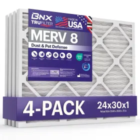 BN-M8D-24X30X1-4PP BNX Merv Pack Dust Pet Defense Pleated Air