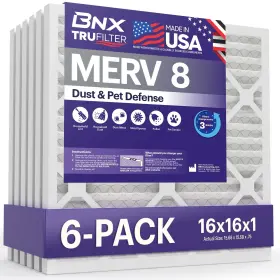 BN-M8S-16X16X1-6PP BNX Filters Merv Pack Trufilter Dust Air