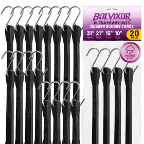HZ2511A-2 BOLVIXOR Bungee Cords Hooks Pack Epdm Rubber Tarp