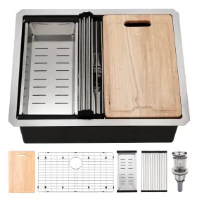 2419N BOOMHOZE Undermount Kitchen Sink Steel Single Bowl