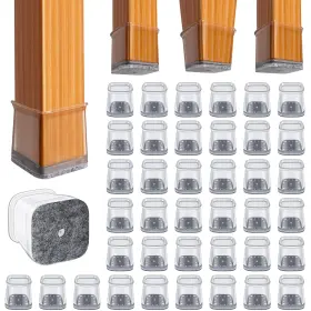 B09FFNKXP1 BUMACO Chair Leg Protectors Square Silicone Pads
