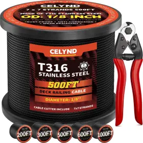 735812360782 CELYND Steel Cable Railing Wire Rope Deck
