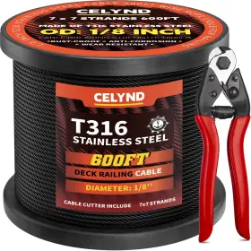 735812360799 CELYND Steel Cable Wire Rope Deck Railing