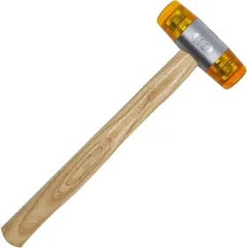 CZ-YELLOW-32 CHANGYU Rubber Hammer Wooden Handle Double