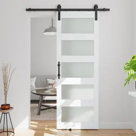 BDHN-0050-30-5T-GLSWH COSHOMER Panel Sliding Glass Barn Door