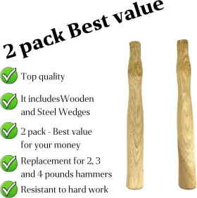 689827073000 CUIT XI Pack Wood Sledge Hammer Handle Set #2