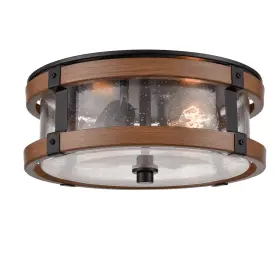 T7203-2CU-BK DEYNITE Light Ceiling Fixture Wood Grain Seeded