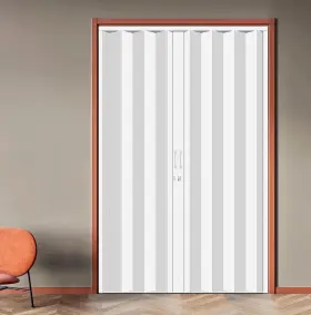NO.100 DIYHD Accordion Door Double Pvc Folding Closet Doorway