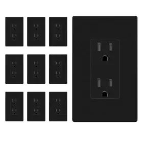 T-61502-TR-MBKSID10P ENERLITES Receptacle Pack Screwless Wall