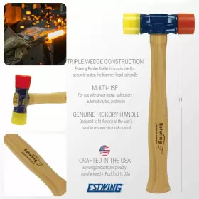 757073431681 ESTWING Rubber Mallet Double Hammer Wood Handle #3