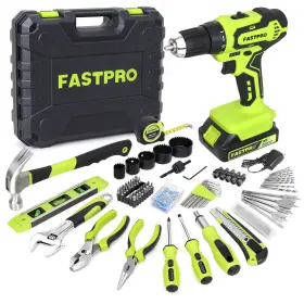 F00719 FASTPRO Cordless Lithium Ion Drill Driver Tool Set
