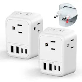 OL-519EU FLASHSONIC Travel Plug Adapter Pack Ac Outlets Usb