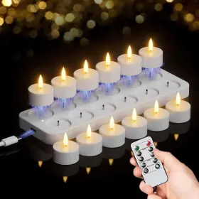 02040011 GENSWIN Led Tea Light Candles Rechargeable Timer