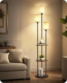 EF53LD05 GOEBLESON Floor Lamp Light Linen Shades